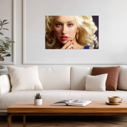 Christina Aguilera Glamour Portrait | Pop Music Star Poster | Retro Style Wall Art - Music Poster
