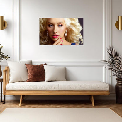 Christina Aguilera Glamour Portrait | Pop Music Star Poster | Retro Style Wall Art - Music Poster