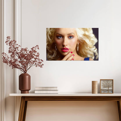 Christina Aguilera Glamour Portrait | Pop Music Star Poster | Retro Style Wall Art - Music Poster