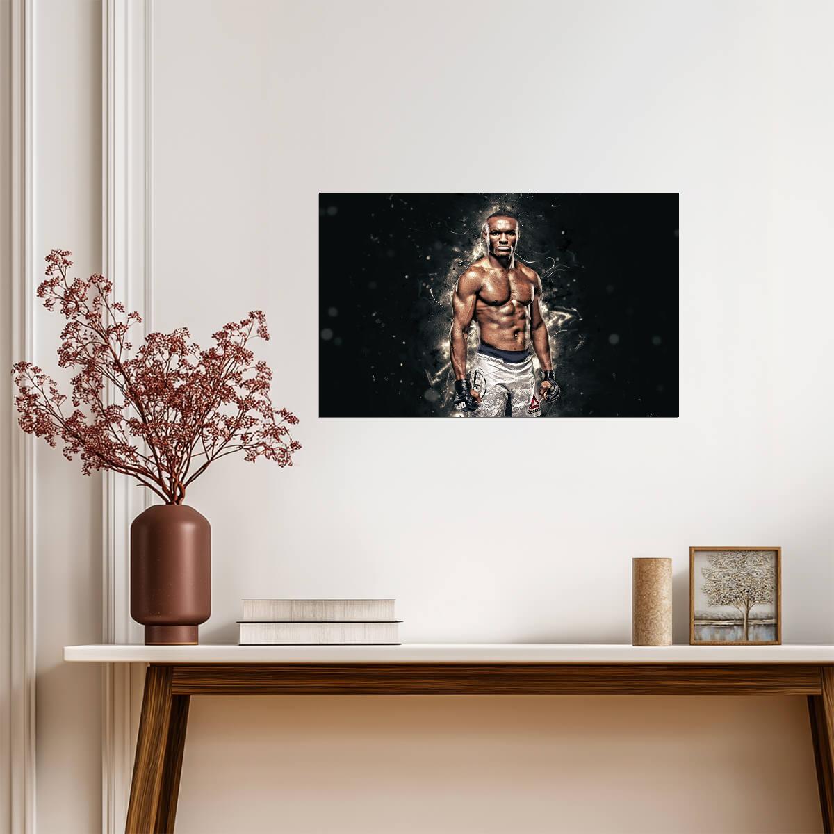 Kamaru Usman The Nigerian Nightmare | UFC MMA Fighter Poster | Combat Sports Legend Art - Sports Poster