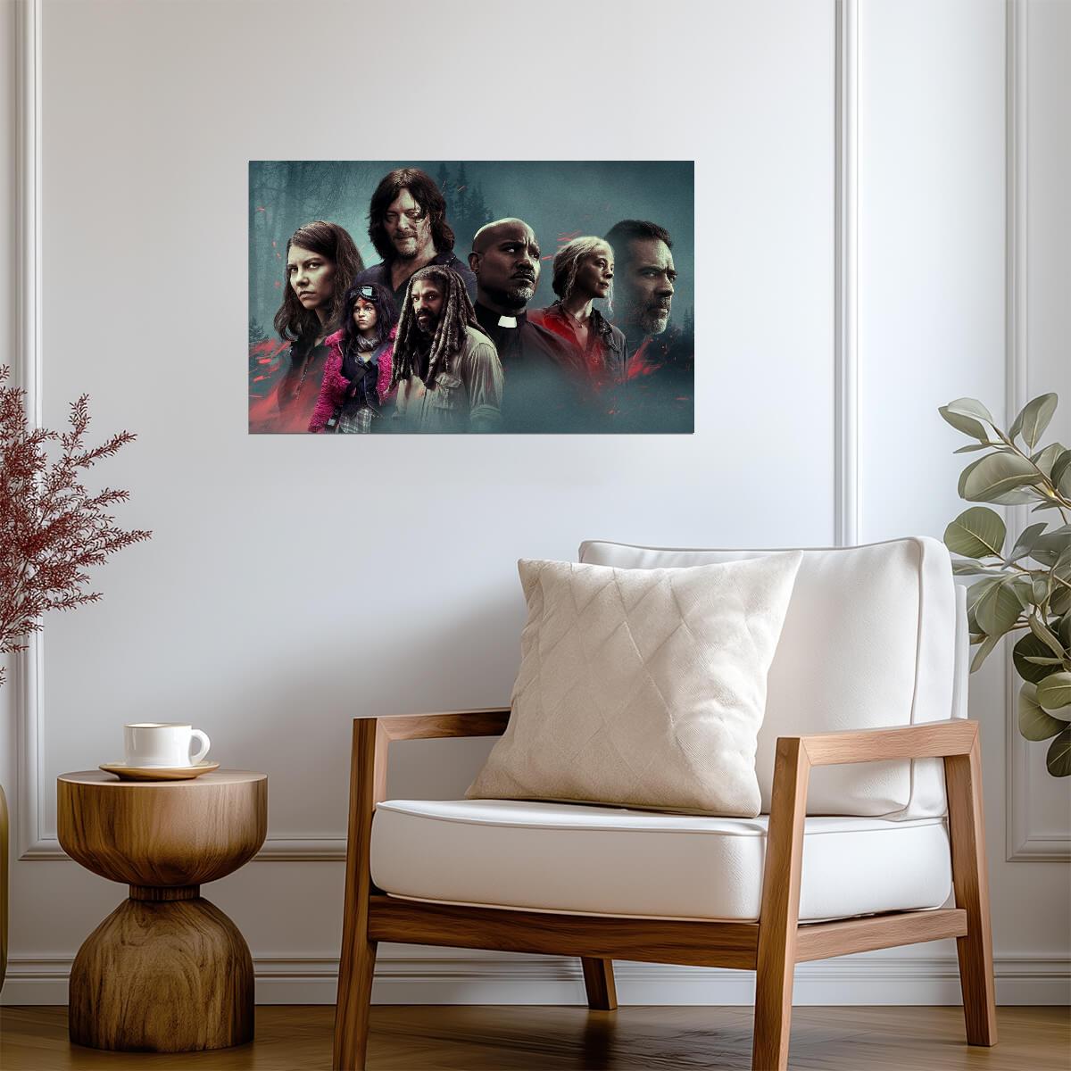 The Walking Dead Extended Cast | Daryl Carol & Negan Key Art | Zombie Drama Poster - Movies & TV Poster