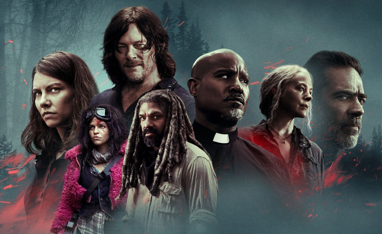 The Walking Dead Extended Cast | Daryl Carol & Negan Key Art | Zombie Drama Poster - Movies & TV Poster