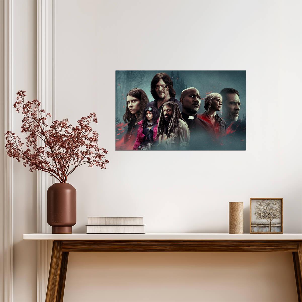 The Walking Dead Extended Cast | Daryl Carol & Negan Key Art | Zombie Drama Poster - Movies & TV Poster
