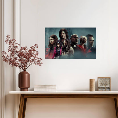 The Walking Dead Extended Cast | Daryl Carol & Negan Key Art | Zombie Drama Poster - Movies & TV Poster