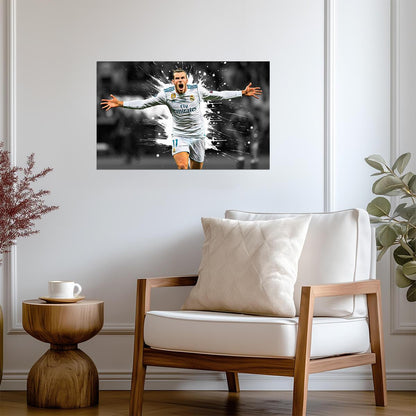 Gareth Bale Real Madrid 2018 Champions League Final | Soccer Poster | Iconic Goal Celebration Art - Sports Poster