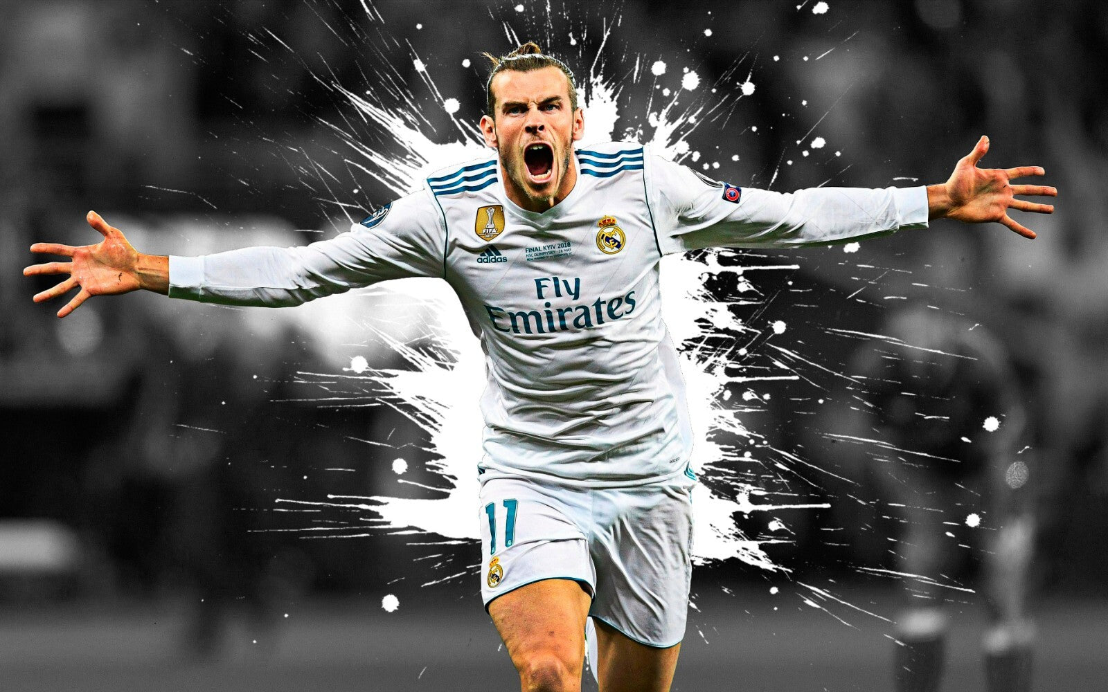 Gareth Bale Real Madrid 2018 Champions League Final | Soccer Poster | Iconic Goal Celebration Art - Sports Poster