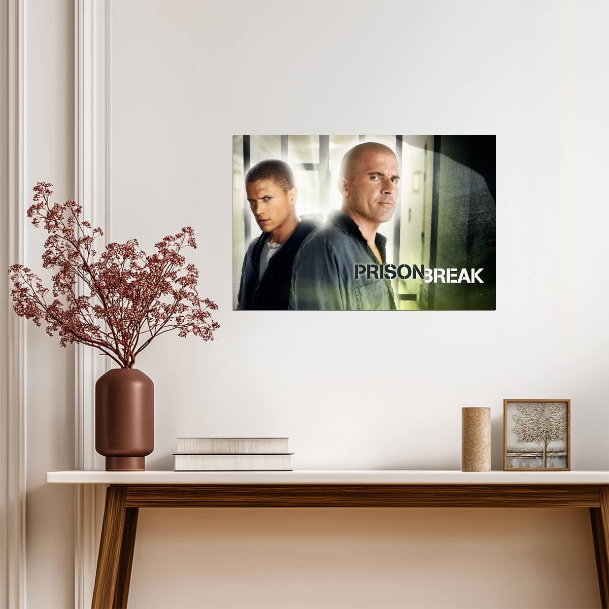 Prison Break Michael Scofield & Lincoln Burrows | Prison Setting Portrait | Action TV Series Poster - Movies & TV Poster