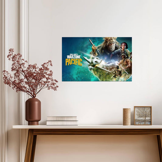 Call of Duty Warzone Pacific | Tropical Battle Royale Poster | Gamer Wall Decor - Video Games Poster