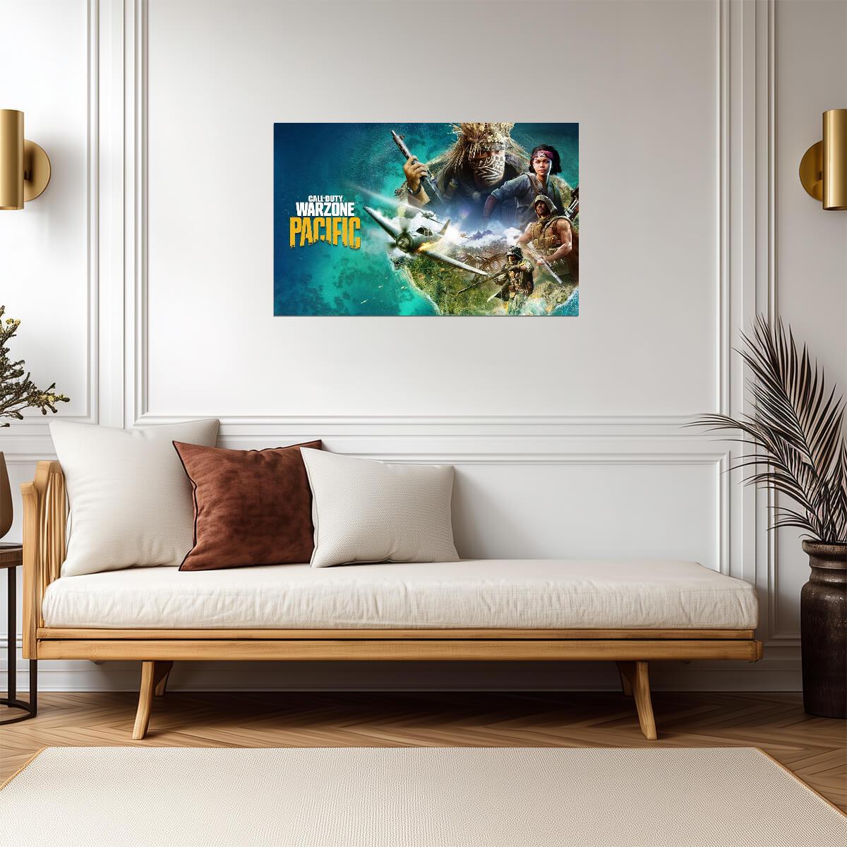 Call of Duty Warzone Pacific | Tropical Battle Royale Poster | Gamer Wall Decor - Video Games Poster
