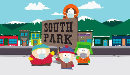 South Park The Pandemic Special | Boys Wearing Masks at Bus Stop | Funny Cartoon Poster - Movies & TV Poster