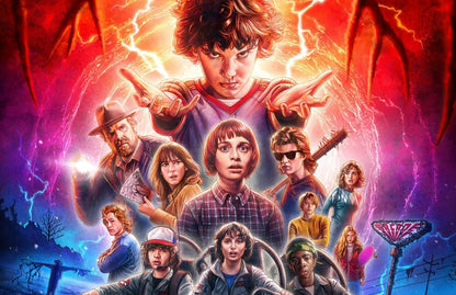 Stranger Things Season 2 Key Art | Eleven & The Mind Flayer Storm | Sci-Fi Horror Poster - Movies & TV Poster