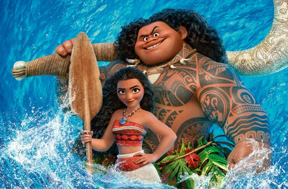 Moana & Maui with Fish Hook | Ocean Adventure Key Art | Animated Movie Poster - Movies & TV Poster