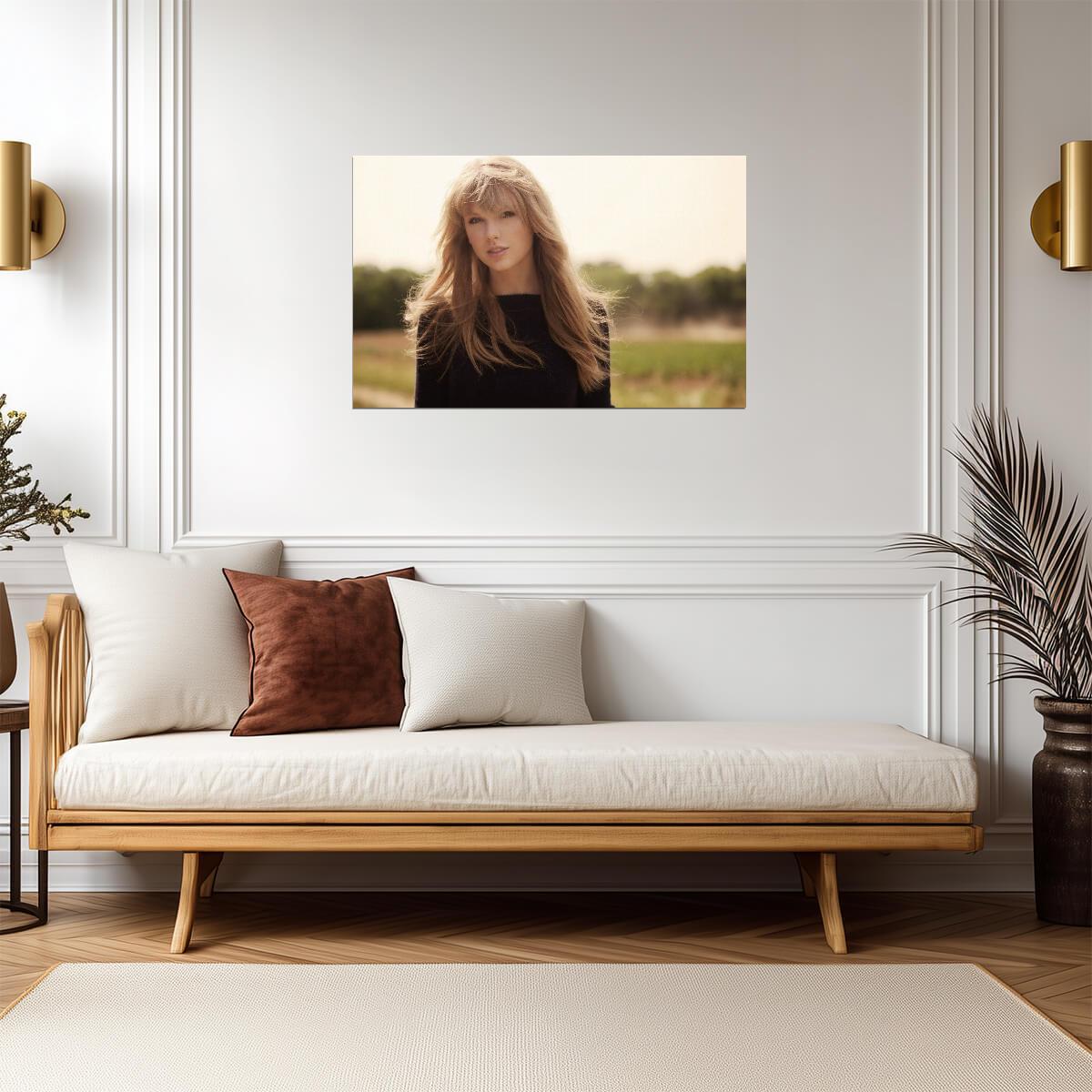 Taylor Swift Natural Light Portrait | Black Sweater Photoshoot | Music Celebrity Poster - Music Poster