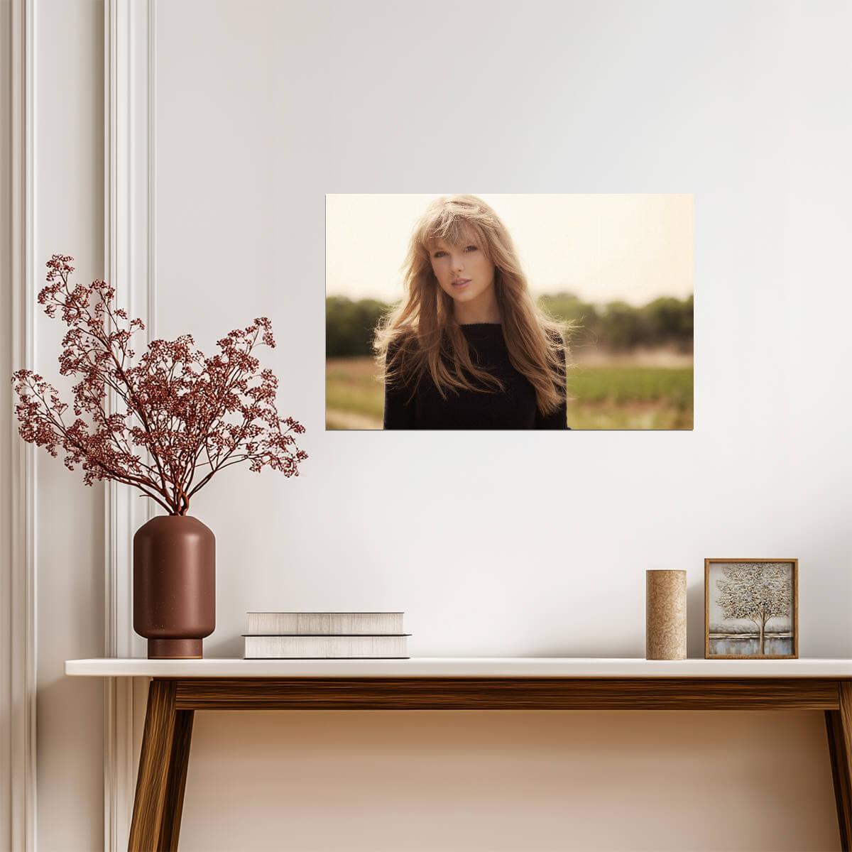 Taylor Swift Natural Light Portrait | Black Sweater Photoshoot | Music Celebrity Poster - Music Poster