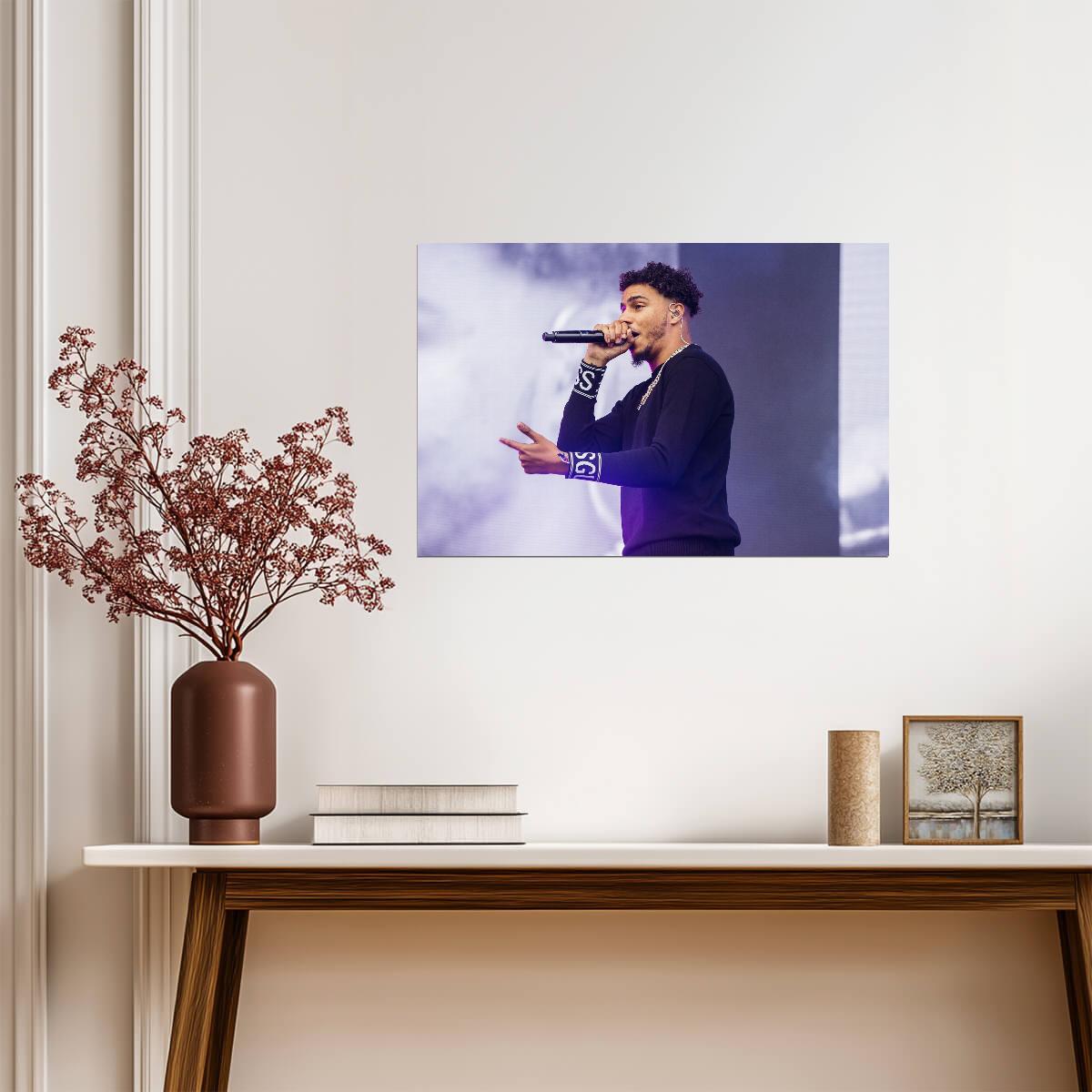 AJ Tracey Live on Stage | Concert Photography Poster | UK Rap Music Fan Gift - Music Poster