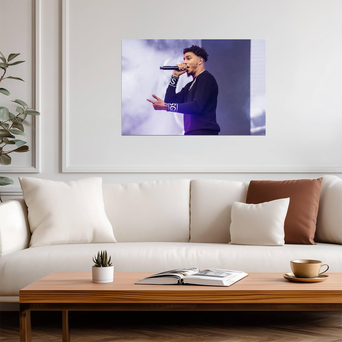 AJ Tracey Live on Stage | Concert Photography Poster | UK Rap Music Fan Gift - Music Poster