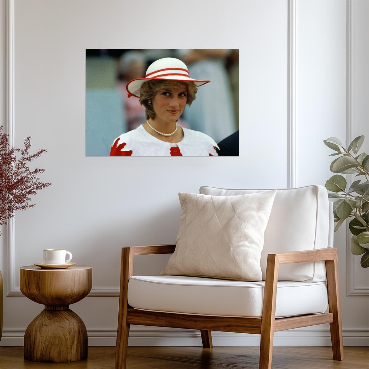 Princess Diana Red and White Hat | Royal Portrait Photo | Vintage Icon Poster - Celebrities Poster