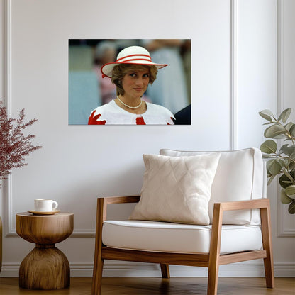 Princess Diana Red and White Hat | Royal Portrait Photo | Vintage Icon Poster - Celebrities Poster