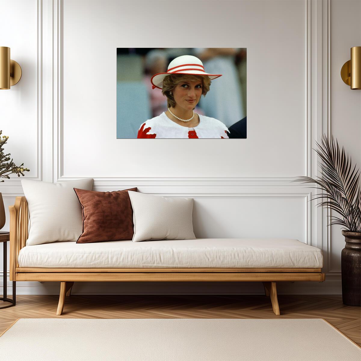 Princess Diana Red and White Hat | Royal Portrait Photo | Vintage Icon Poster - Celebrities Poster