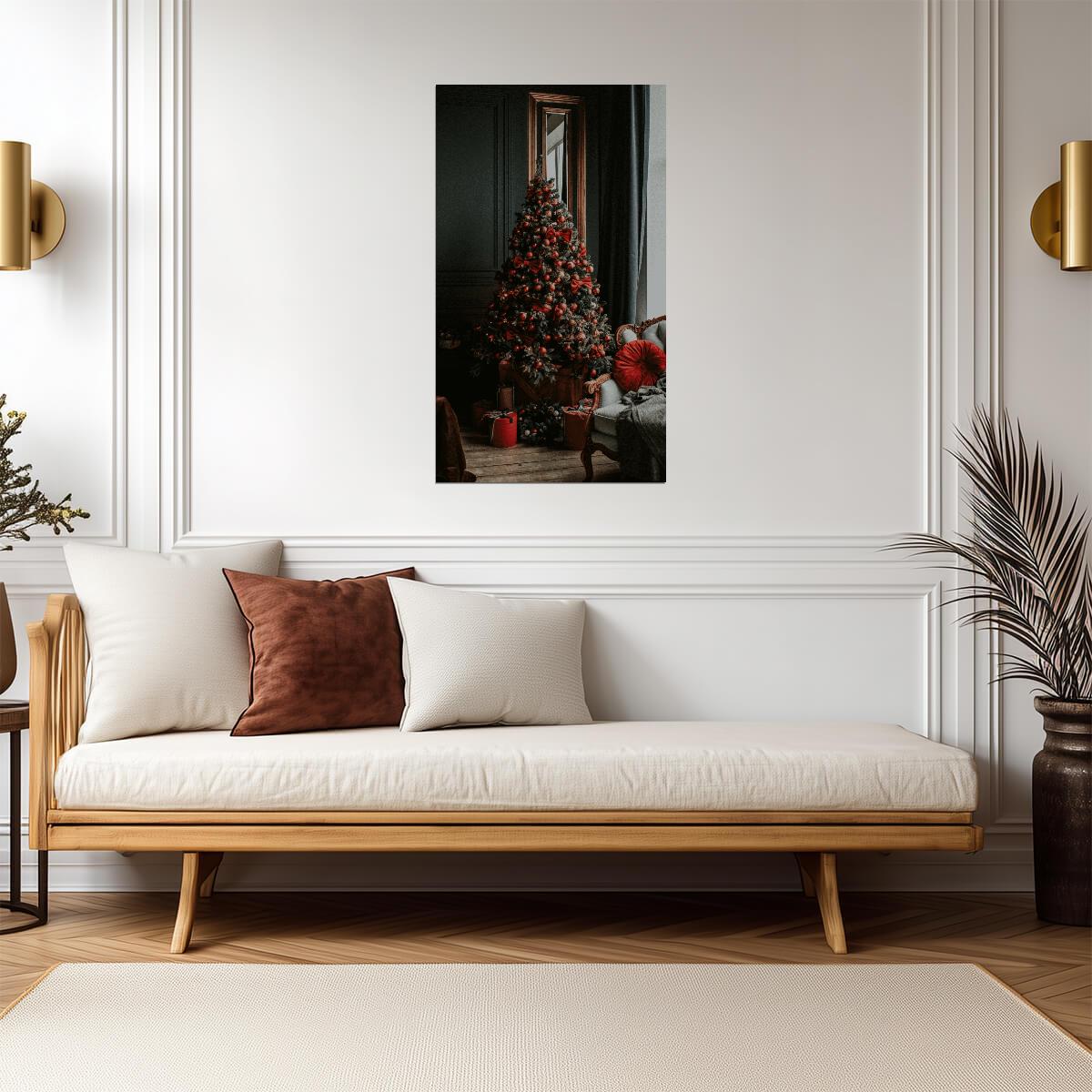 Elegant Christmas Tree Photo | Cozy Holiday Wall Art | Festive Winter Decor Poster - Photography Poster