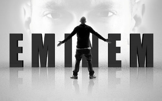 Eminem Stylized Graphic | Hip Hop Music Poster | Black and White Rap Legend Art - Music Poster