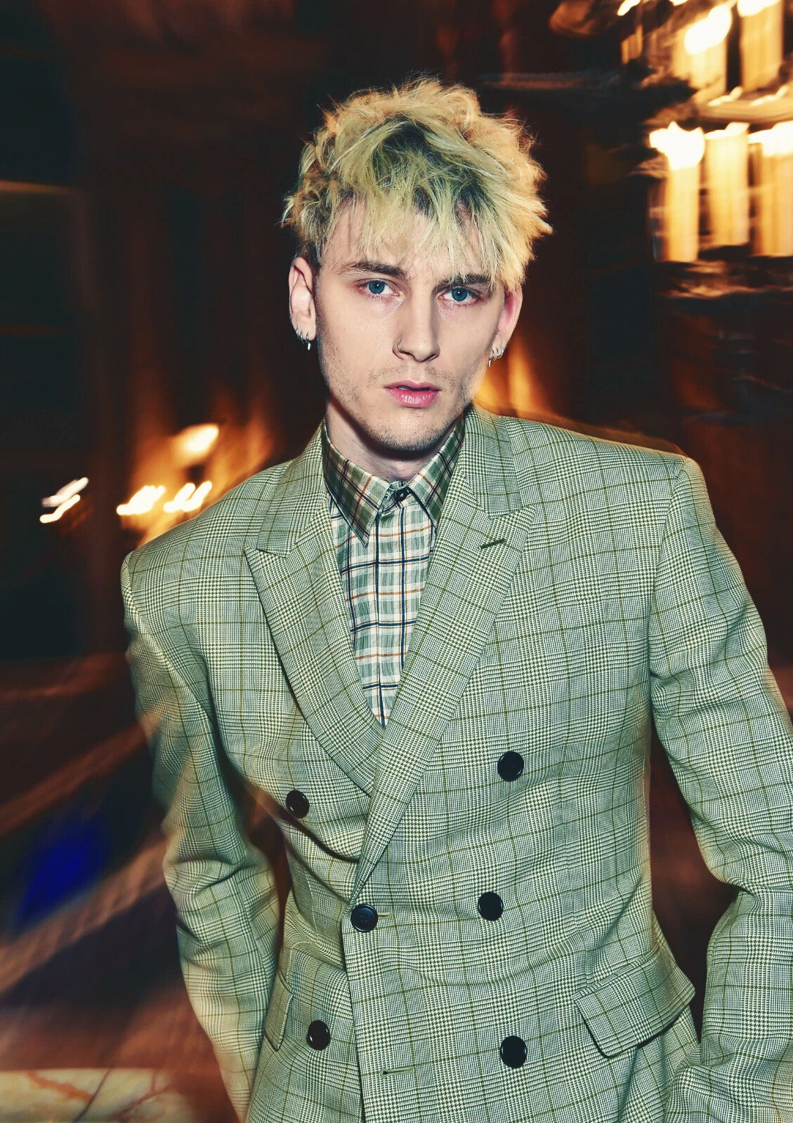 Machine Gun Kelly Plaid Suit | MGK Fashion Portrait | Pop Punk Artist Poster - Music Poster