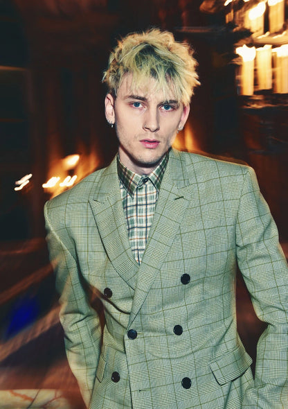 Machine Gun Kelly Plaid Suit | MGK Fashion Portrait | Pop Punk Artist Poster - Music Poster