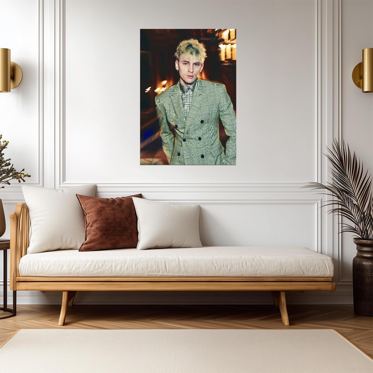 Machine Gun Kelly Plaid Suit | MGK Fashion Portrait | Pop Punk Artist Poster - Music Poster