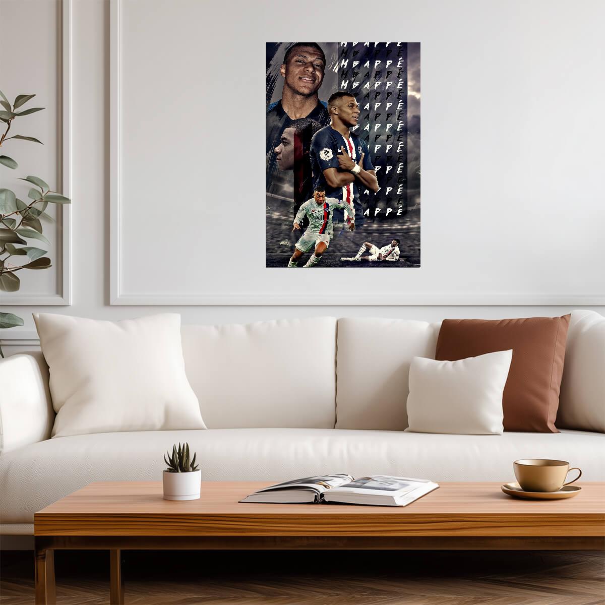 Kylian Mbappé Paris Saint-Germain | Soccer Star Poster | Modern Sports Collage Art - Sports Poster