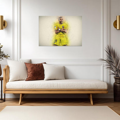 Kylian Mbappé PSG Goal Celebration | Soccer Poster | Football Legend Sketch Art - Sports Poster