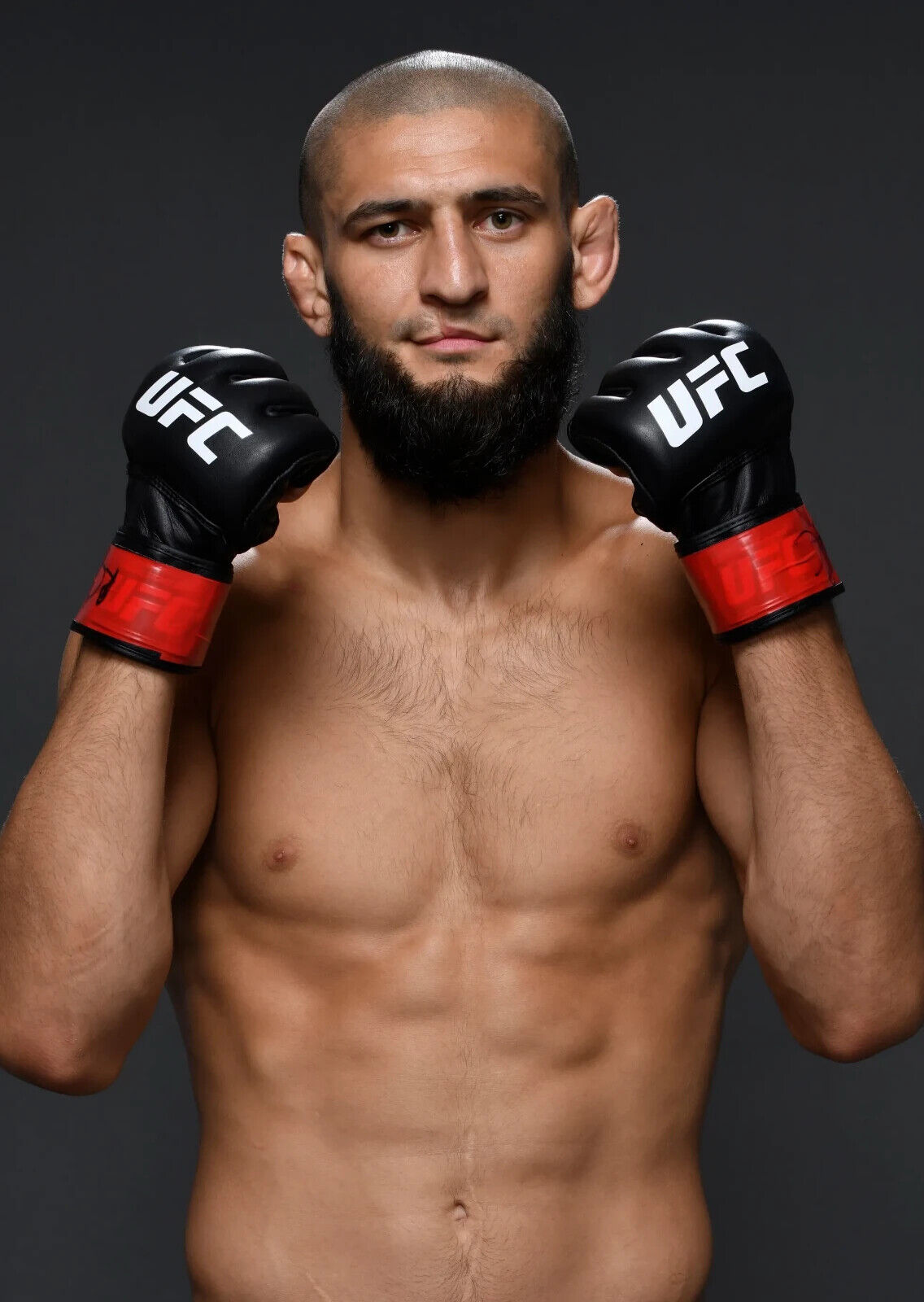 Khamzat Chimaev UFC Portrait | MMA Fighter Poster | Combat Sports Art - Sports Poster