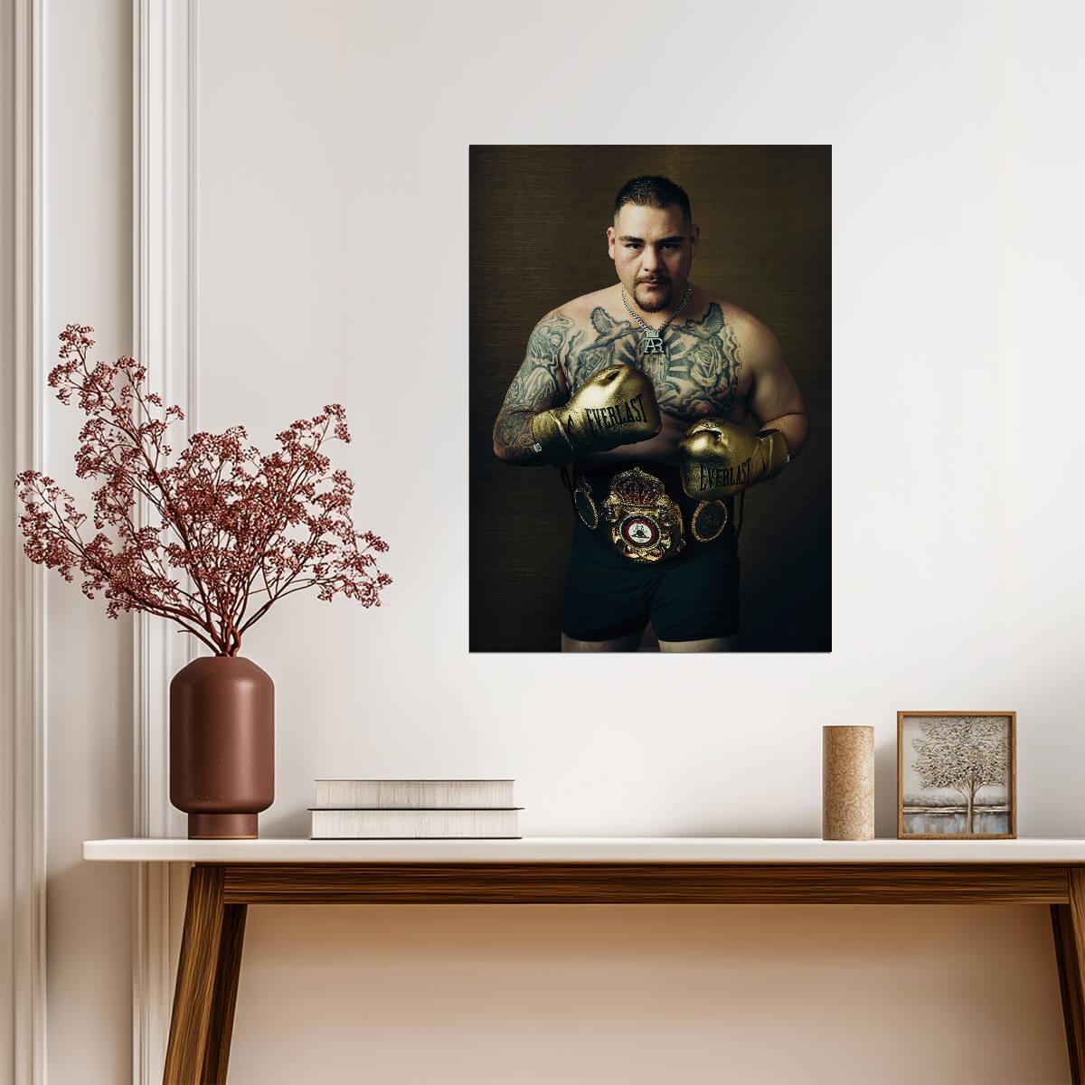 Andy Ruiz Jr. The Destroyer | Heavyweight Boxing Champion Poster | Sports Legend Portrait - Sports Poster