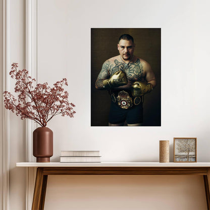 Andy Ruiz Jr. The Destroyer | Heavyweight Boxing Champion Poster | Sports Legend Portrait - Sports Poster