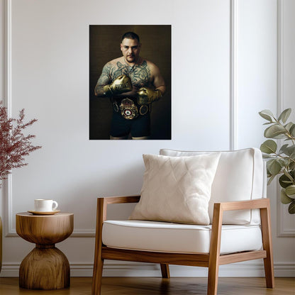 Andy Ruiz Jr. The Destroyer | Heavyweight Boxing Champion Poster | Sports Legend Portrait - Sports Poster