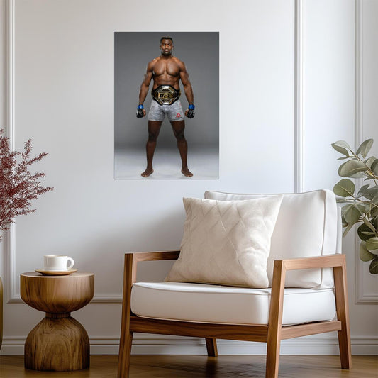Francis Ngannou UFC Heavyweight Champion | MMA Fighter Poster | Combat Sports Legend Art - Sports Poster