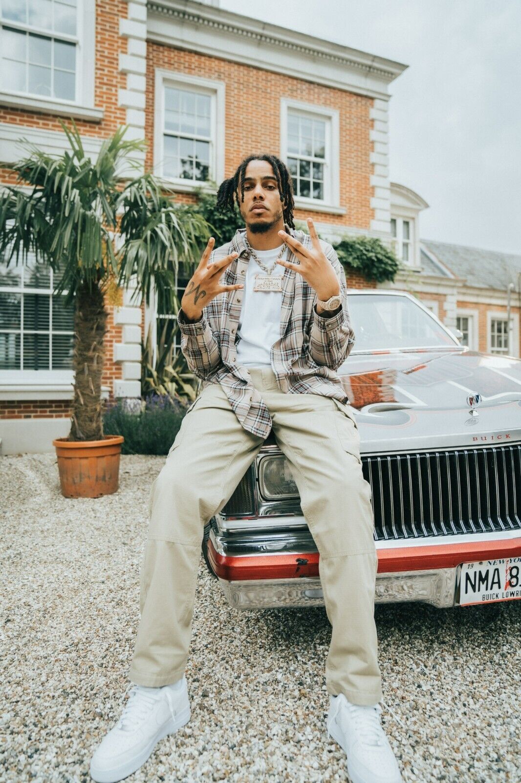AJ Tracey Car Photoshoot | Hip Hop Poster | Rapper Sitting on Hood - Music Poster