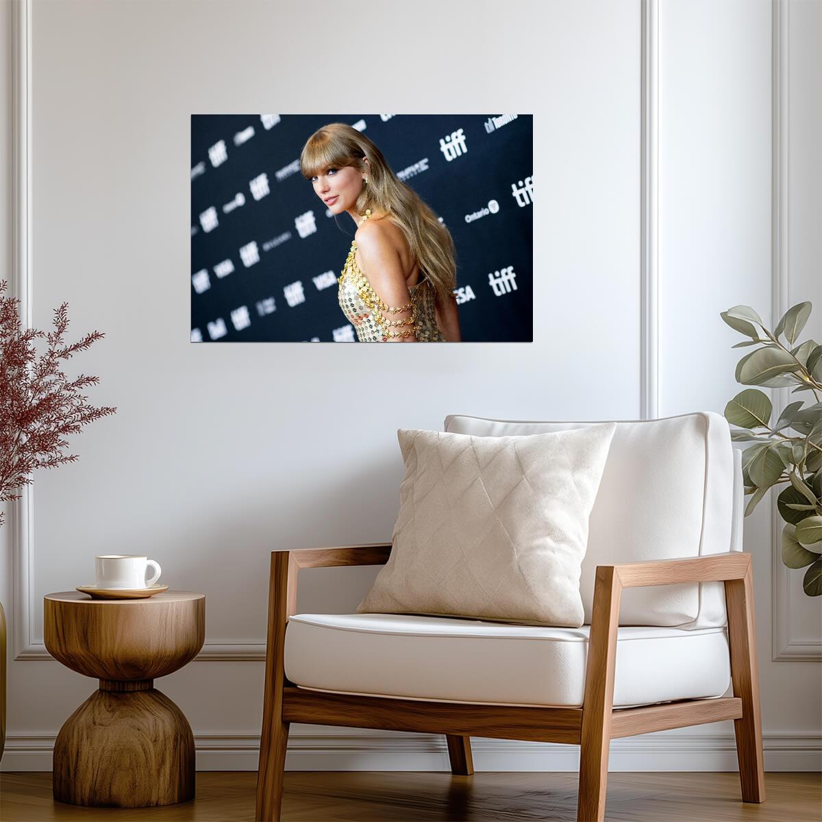 Taylor Swift TIFF Red Carpet | Gold Gown Fashion Poster | Music Celebrity Wall Art - Music Poster