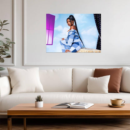Megan Thee Stallion Patchwork Denim | Photoshoot Poster | Hip Hop Star Wall Art - Music Poster