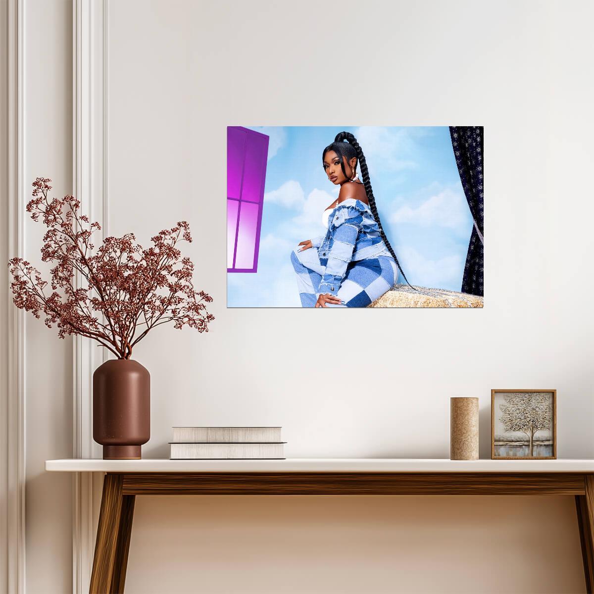 Megan Thee Stallion Patchwork Denim | Photoshoot Poster | Hip Hop Star Wall Art - Music Poster
