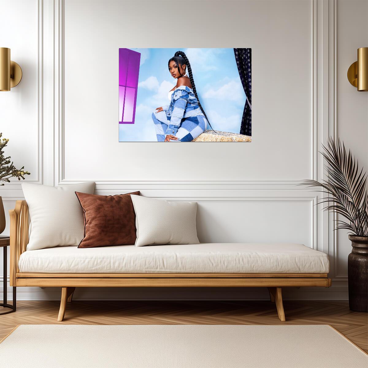 Megan Thee Stallion Patchwork Denim | Photoshoot Poster | Hip Hop Star Wall Art - Music Poster