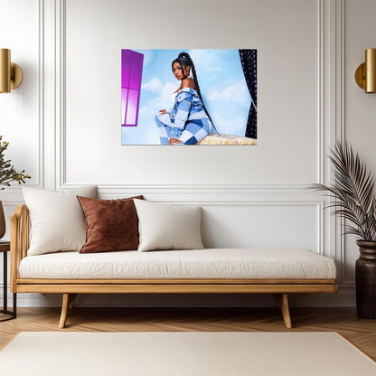 Megan Thee Stallion Patchwork Denim | Photoshoot Poster | Hip Hop Star Wall Art - Music Poster