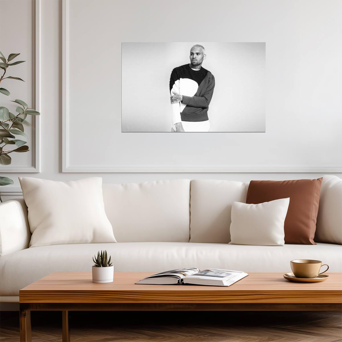 Chris Brown | Black and White Art | R&B Poster - Music Poster