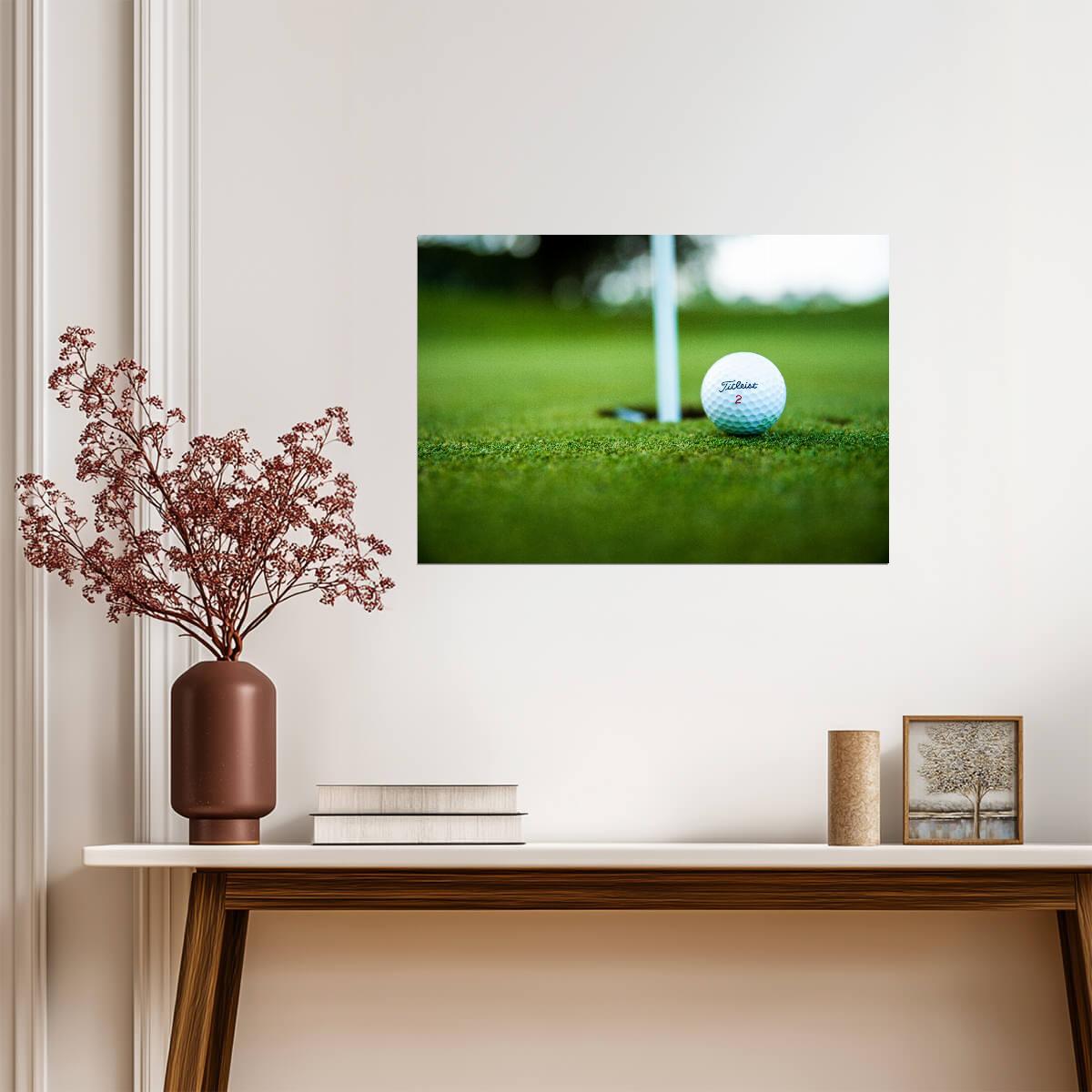 Golf Ball on the Putting Green | Sports Photography | Gift for Golfer Poster - Sports Poster