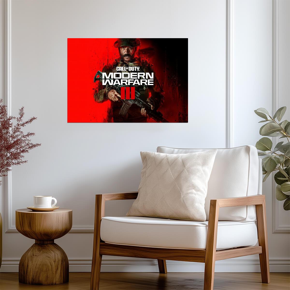 Call of Duty Modern Warfare 3 Captain Price Holding Rifle | Game Promo Art Poster | Gaming Room Decor - Video Games Poster