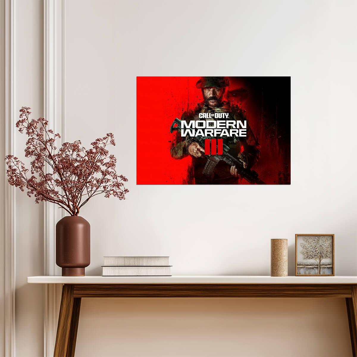 Call of Duty Modern Warfare 3 Captain Price Holding Rifle | Game Promo Art Poster | Gaming Room Decor - Video Games Poster