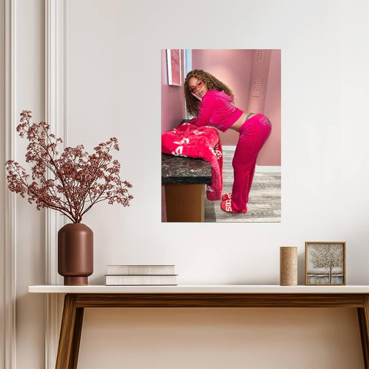 Latto Pink Outfit | Rapper Poster | Sexy Big Latto Print - Music Poster