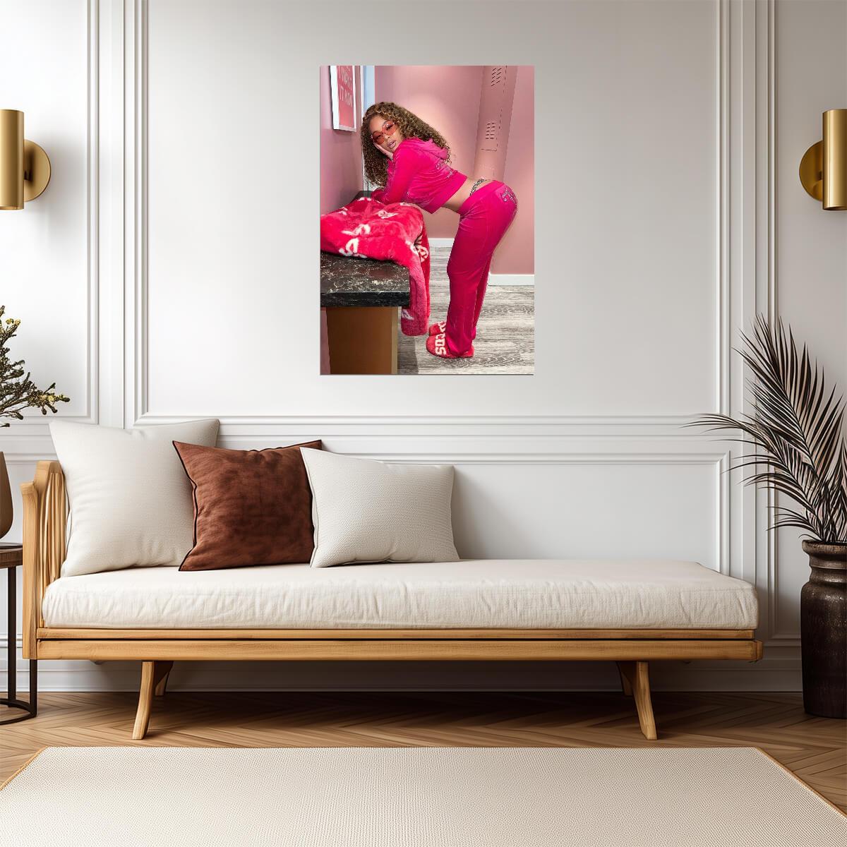 Latto Pink Outfit | Rapper Poster | Sexy Big Latto Print - Music Poster