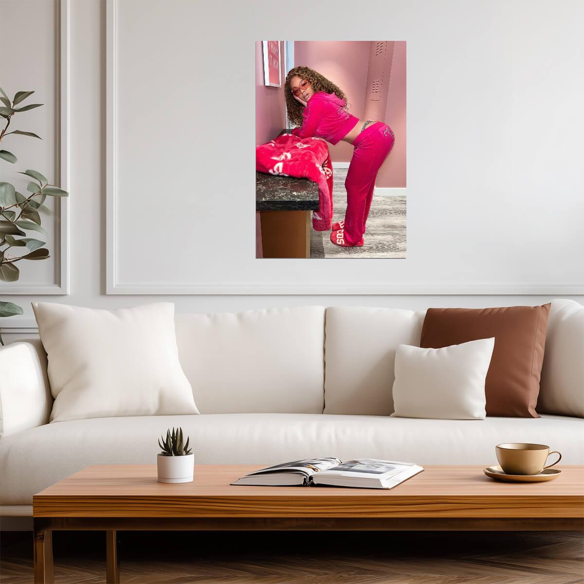 Latto Pink Outfit | Rapper Poster | Sexy Big Latto Print - Music Poster