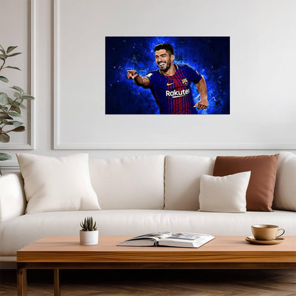 Luis Suarez FC Barcelona Goal Celebration | Soccer Poster | Sports Legend Digital Art - Sports Poster