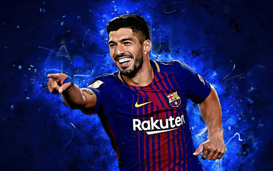 Luis Suarez FC Barcelona Goal Celebration | Soccer Poster | Sports Legend Digital Art - Sports Poster